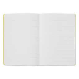 Fabriano EcoQua Staplebound Notebook - Yellow, 11.7" x 8.3", Lined (open to show paper)