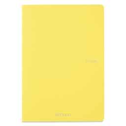 Fabriano EcoQua Staplebound Notebook - Yellow, 11.7" x 8.3", Lined (front view)