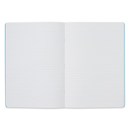 Fabriano EcoQua Staplebound Notebook - Turquoise, 11.7" x 8.3", Lined (open to show paper)