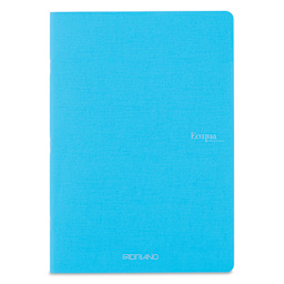 Fabriano EcoQua Staplebound Notebook - Turquoise, 11.7" x 8.3", Lined (front view)