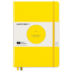 Leuchtturm1917 Bauhaus Notebook - Lemon/Black, 5-3/4" x 8-1/4", Dotted (front cover with label)
