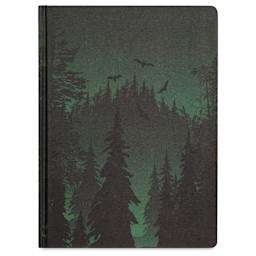 Cognitive Surplus Dark Matter Notebook - Twilight in the Evergreen, front of notebook