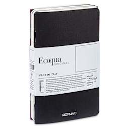 Fabriano EcoQua Staplebound Notebooks - Pkg of 4, Winter Colors, 3.5" x 5.5", Blank, in packaging