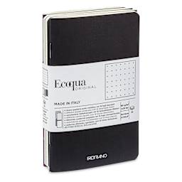 Fabriano EcoQua Staplebound Notebooks - Pkg of 4, Winter Colors, 3.5" x 5.5", Graph, in packaging