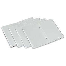 Fabriano EcoQua Staplebound Notebooks - Pkg of 4, Winter Colors, 3.5" x 5.5", Graph, open