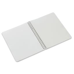 Fabriano EcoQua Spiral Notebook - Turquoise, 8.3" x 5.8", Blank, open