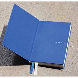 Gry Mattr Essential Linen Dotted Notebook - 5-3/4" x 8-1/2", Pool, open