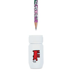 Blackwing x Keith Haring Volumes 292 One-Step Sharpener - Barking Dog, with a sharpened pencil