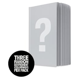 Uglybooks Perfect Bound Notebook - NO.1 Mystery, 5-3/4" x 4", 135 gsm, Pkg of 3, partially open, three random colors