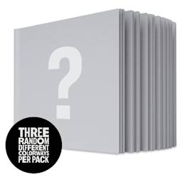 Uglybooks Perfect Bound Notebook - NO.2 Mystery, 5-3/4" x 8", 135 gsm, Pkg of 3, partially open, three random colors