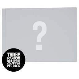 Uglybooks Perfect Bound Notebook - NO.2 Mystery, 5-3/4" x 8", 135 gsm, Pkg of 3, front, three random colors