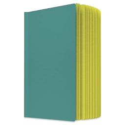 Uglybooks Perfect Bound Notebook - NO.1 Lemon Shock, 5-3/4" x 4", 135 gsm, Pkg of 3, partially open
