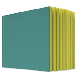 Uglybooks Perfect Bound Notebook - NO.2 Lemon Shock, 5-3/4" x 8", 135 gsm, Pkg of 3, partially open