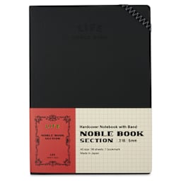 Life Stationery Noble Notebook - 6" x 8", A5, Grid, 96 Pages, front of packaging
