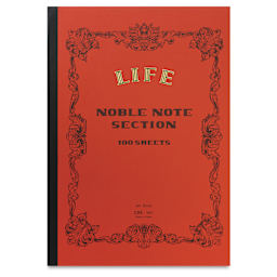 Life Noble Notebook - 8" x 12", A4, Orange, Grid, front cover