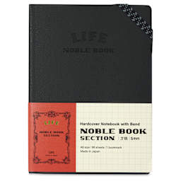 Life Stationery Noble Notebook - 4" x 6", A6, Grid, 96 Pages, front of packaging