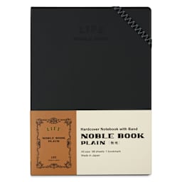 Life Stationery Noble Notebook - 6" x 8", A5, Blank, 96 Pages, front of packaging