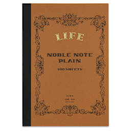 Life Noble Notebook - 6" x 8", A5, Brown, Blank, front cover