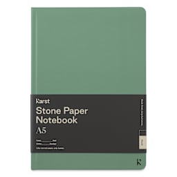 Karst Stone Paper Notebook - Eucalyptus, A5, Blank, front