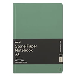 Karst Stone Paper Notebook - Eucalyptus, A5, Dot Grid, front