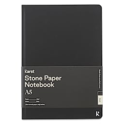 Karst Stone Paper Notebook - Black, A5, Blank, front