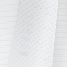 Karst Stone Paper Notebooks, bleed of pen marks on lined paper