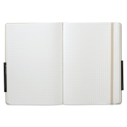 Karst Stone Paper Notebook - Stone, A5, Dot Grid, open