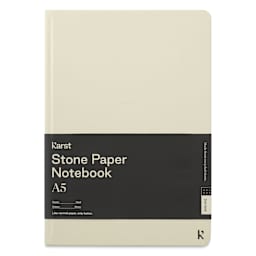 Karst Stone Paper Notebook - Stone, A5, Dot Grid, front