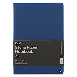 Karst Stone Paper Notebook - Navy, A5, Blank, front