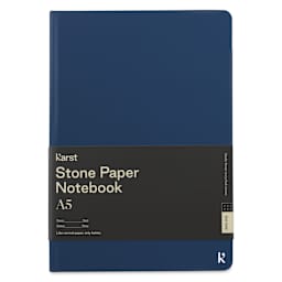 Karst Stone Paper Notebook - Navy, A5, Dot Grid, front