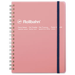 Delfonics Rollbahn Clear Plastic Notebook - 5-1/2" x 7", Pink, front cover