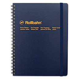 Delfonics Rollbahn Classic Spiral Notebook - Dark Blue, A5, front