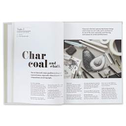 Exploring Black and White: Drawing and Painting Techniques - Spread of Topic 2 on Charcoal