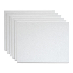 Strathmore 300 Series Cotton Canvas Panel Pack - 11" x 14", Package of 6 (Out of packaging, Front of canvas shown)