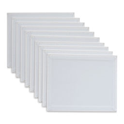 Strathmore 300 Series Cotton Canvas Panel Pack - 8" x 10", Package of 10 (Out of packaging, Back of canvas shown)