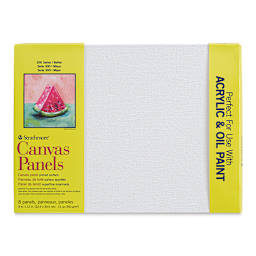 Strathmore 300 Series Cotton Canvas Panel Pack - 9" x 12", Package of 8 (Front of packaging)