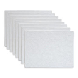 Strathmore 300 Series Cotton Canvas Panel Pack - 9" x 12", Package of 8 (Out of packaging, Front of canvas shown)
