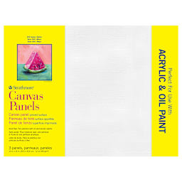 Strathmore 300 Series Canvas Panels, White, 12x16 inches, Pack of 3