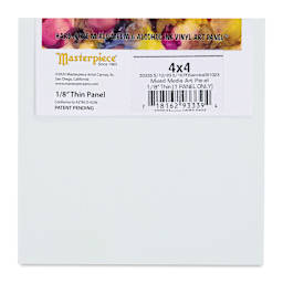 Masterpiece Mixed Media and Alcohol Ink Art Panel - 4" x 4" back