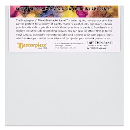 Masterpiece Mixed Media and Alcohol Ink Art Panel - 8" x 8" back