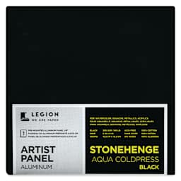 Legion Stonehenge Aqua Aluminum Black Panel - 6" x 6", front of packaging