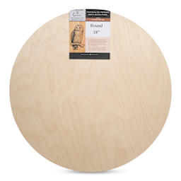 Apollon Gotrick Round Wood Panel - 18" Dia, 7/8" Profile front view with label