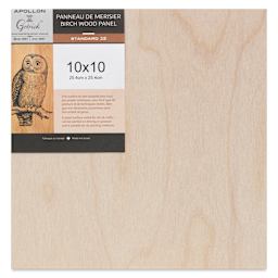 Apollon Gotrick Cradled Wood Panel - 10" x 10", 1" Profile front with label