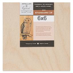 Apollon Gotrick Cradled Wood Panel - 6" x 6", 1" Profile front with label