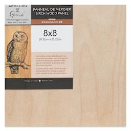 Apollon Gotrick Cradled Wood Panel - 8" x 8", 1" Profile front with label