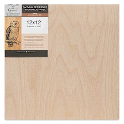 Apollon Gotrick Cradled Wood Panel - 12" x 12", 1" Profile front with label