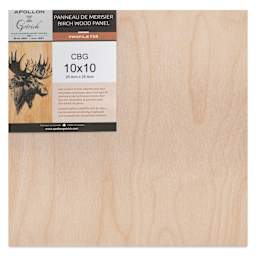 Apollon Gotrick Cradled Wood Panel - 10" x 10", 1-5/8" Profile front with label