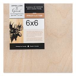 Apollon Gotrick Cradled Wood Panel - 6" x 6", 1-5/8" Profile front with label