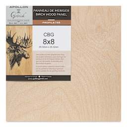 Apollon Gotrick Cradled Wood Panel - 8" x 8", 1-5/8" Profile front with label