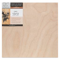 Apollon Gotrick Cradled Wood Panel - 12" x 12", 1-5/8" Profile front with label